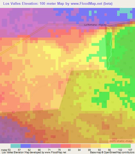 Los Valles,Dominican Republic Elevation Map