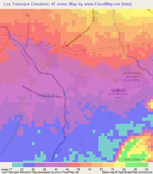 Los Tramojos,Dominican Republic Elevation Map