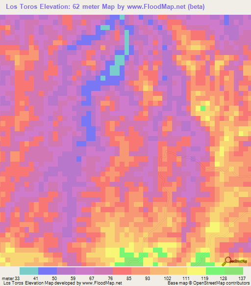 Los Toros,Dominican Republic Elevation Map