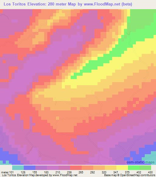 Los Toritos,Dominican Republic Elevation Map