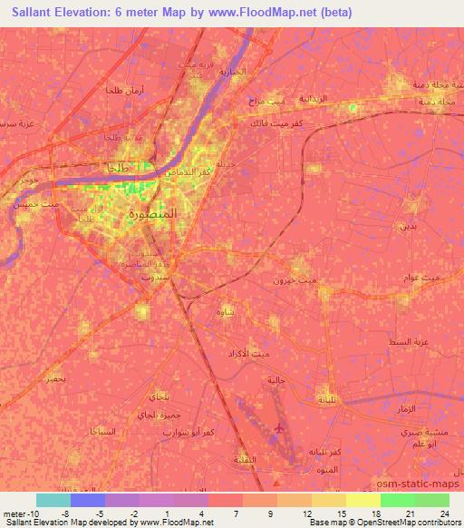 Sallant,Egypt Elevation Map