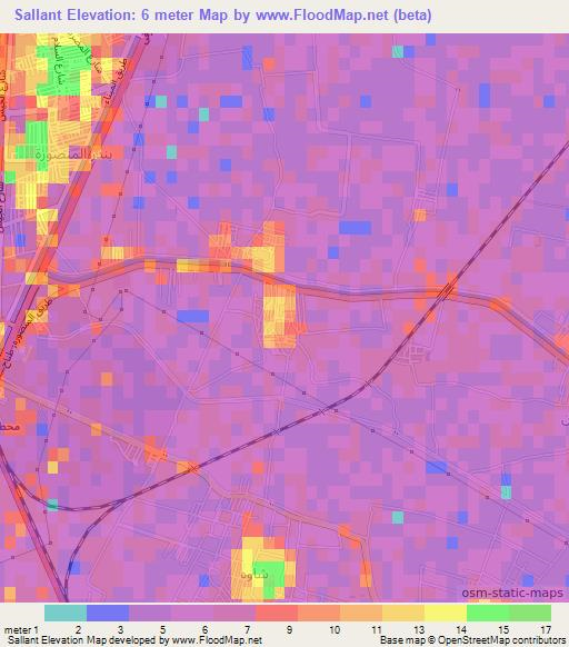 Sallant,Egypt Elevation Map