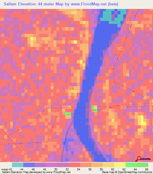 Sallam,Egypt Elevation Map