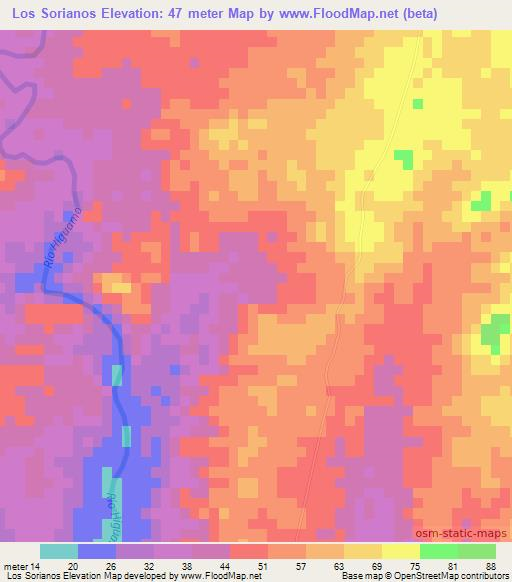 Los Sorianos,Dominican Republic Elevation Map