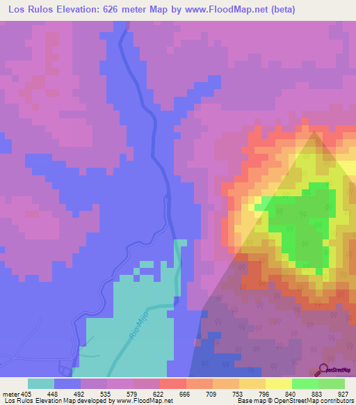 Los Rulos,Dominican Republic Elevation Map