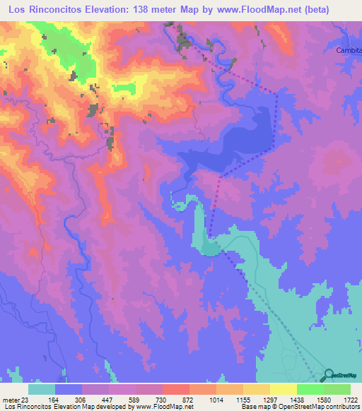 Los Rinconcitos,Dominican Republic Elevation Map