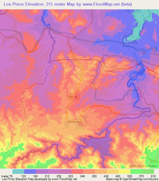 Los Pinos,Dominican Republic Elevation Map