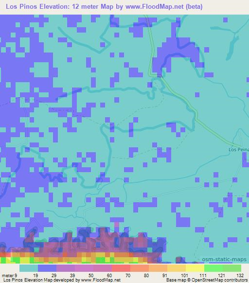 Los Pinos,Dominican Republic Elevation Map