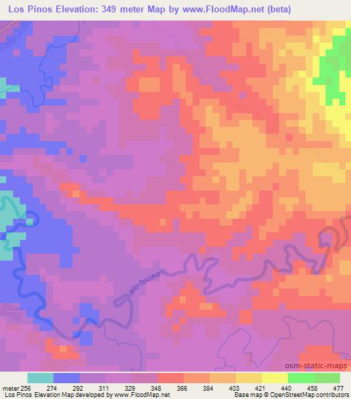 Los Pinos,Dominican Republic Elevation Map