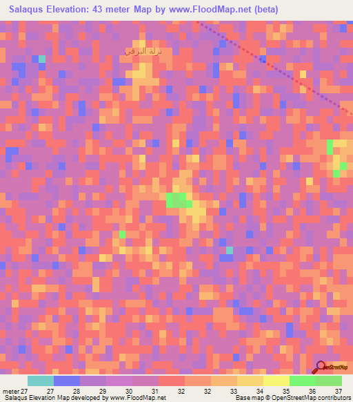 Salaqus,Egypt Elevation Map