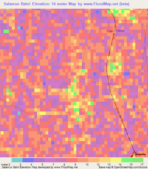 Salamun Bahri,Egypt Elevation Map