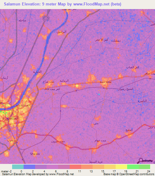 Salamun,Egypt Elevation Map