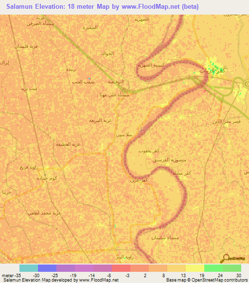 Salamun,Egypt Elevation Map