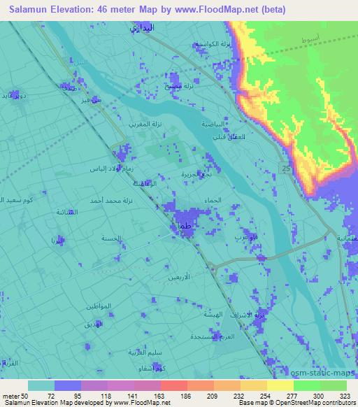 Salamun,Egypt Elevation Map