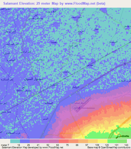 Salamant,Egypt Elevation Map