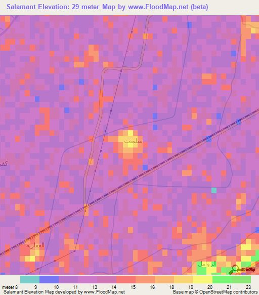 Salamant,Egypt Elevation Map