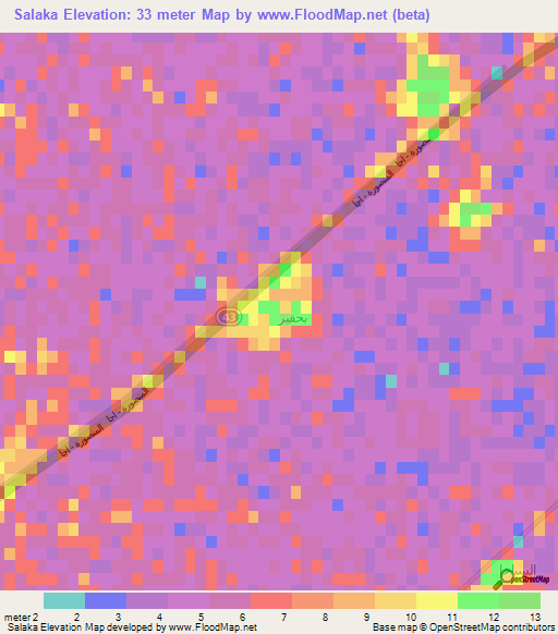 Salaka,Egypt Elevation Map