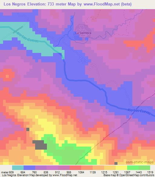 Los Negros,Dominican Republic Elevation Map