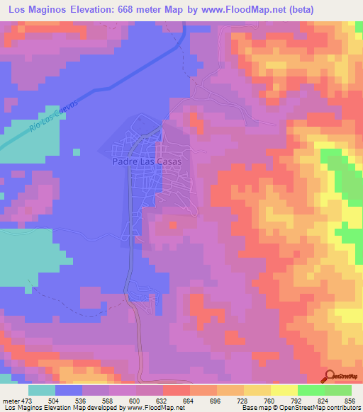 Los Maginos,Dominican Republic Elevation Map