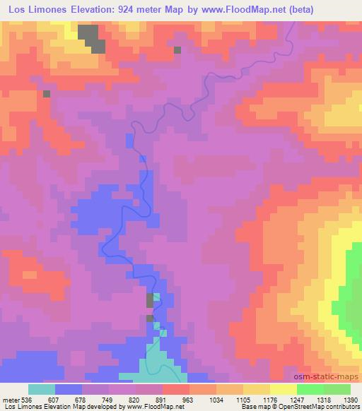 Los Limones,Dominican Republic Elevation Map