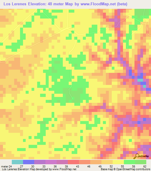 Los Lerenes,Dominican Republic Elevation Map