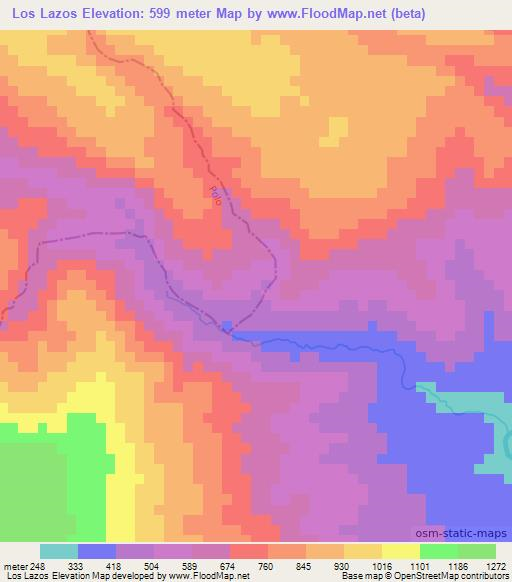 Los Lazos,Dominican Republic Elevation Map