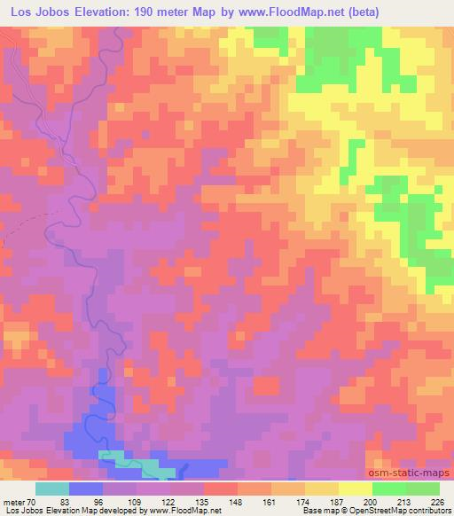 Los Jobos,Dominican Republic Elevation Map