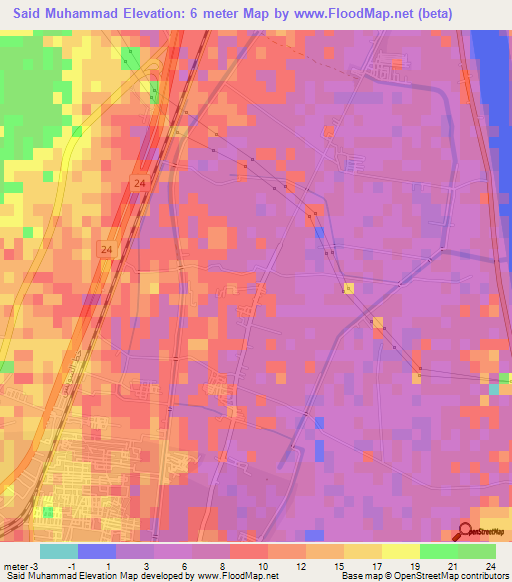 Said Muhammad,Egypt Elevation Map