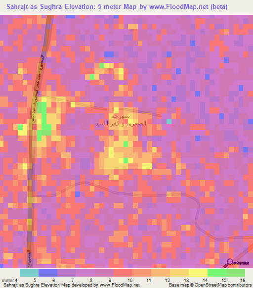 Sahrajt as Sughra,Egypt Elevation Map