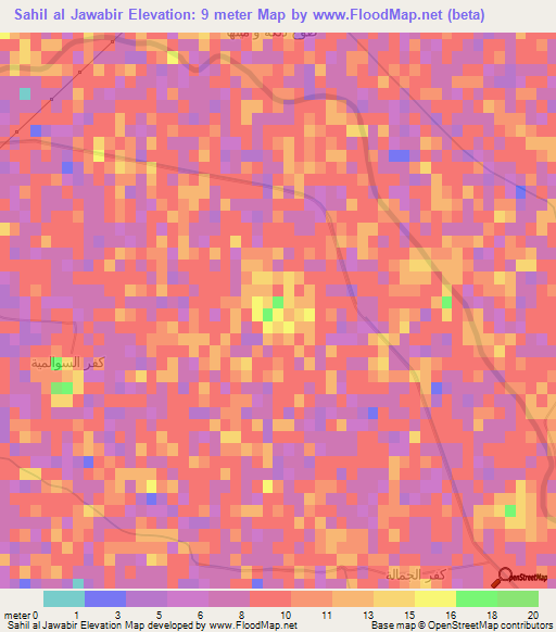 Sahil al Jawabir,Egypt Elevation Map