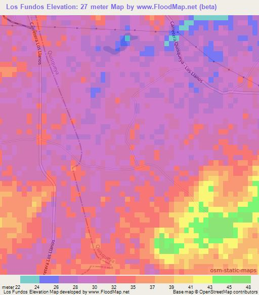 Los Fundos,Dominican Republic Elevation Map