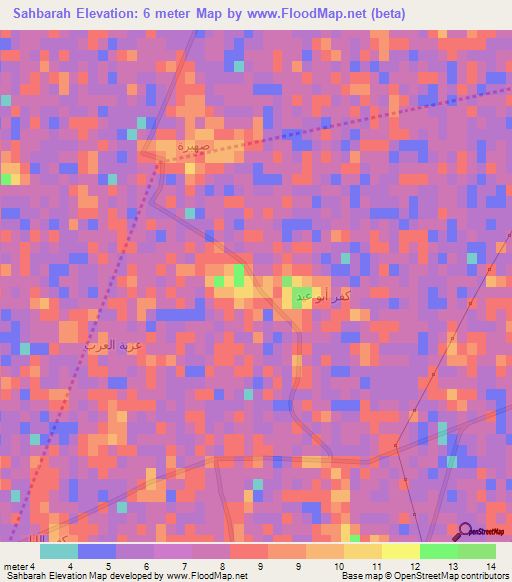 Sahbarah,Egypt Elevation Map