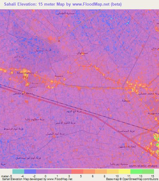 Sahali,Egypt Elevation Map