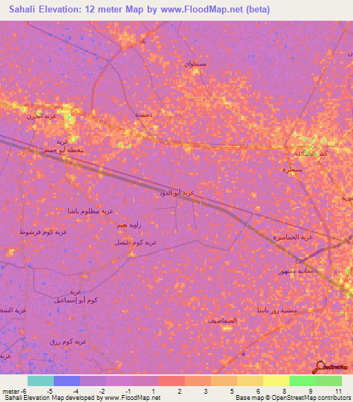 Sahali,Egypt Elevation Map