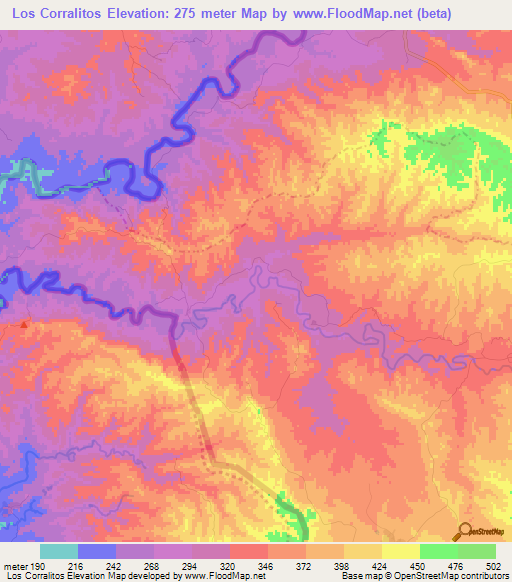 Los Corralitos,Dominican Republic Elevation Map