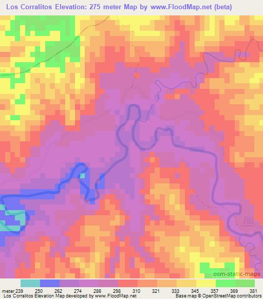 Los Corralitos,Dominican Republic Elevation Map