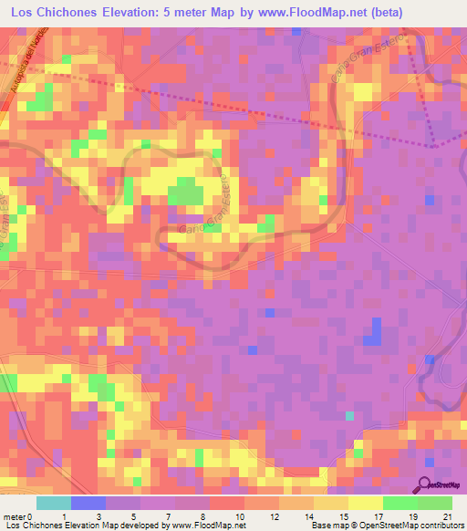 Los Chichones,Dominican Republic Elevation Map