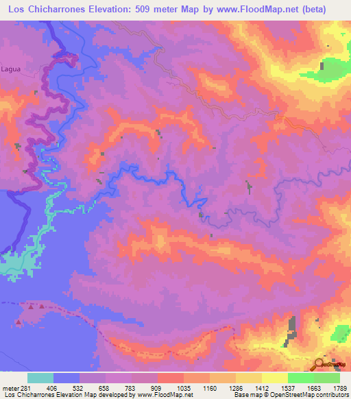 Los Chicharrones,Dominican Republic Elevation Map