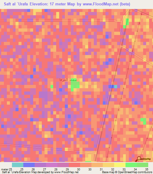 Saft al `Urafa,Egypt Elevation Map