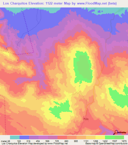 Los Charquitos,Dominican Republic Elevation Map