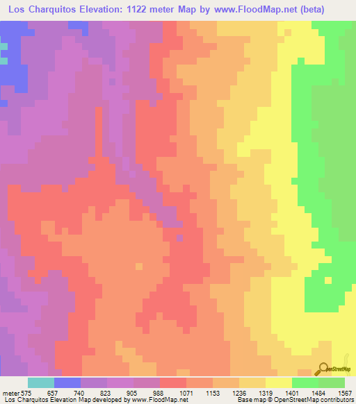 Los Charquitos,Dominican Republic Elevation Map