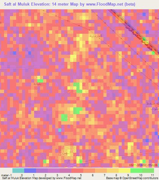 Saft al Muluk,Egypt Elevation Map