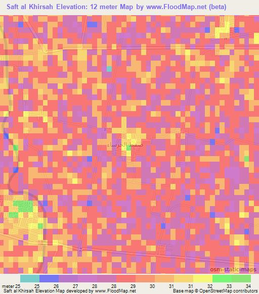 Saft al Khirsah,Egypt Elevation Map