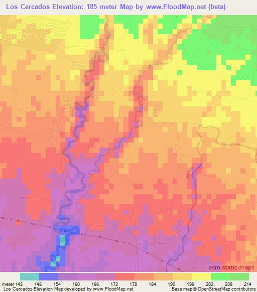 Los Cercados,Dominican Republic Elevation Map