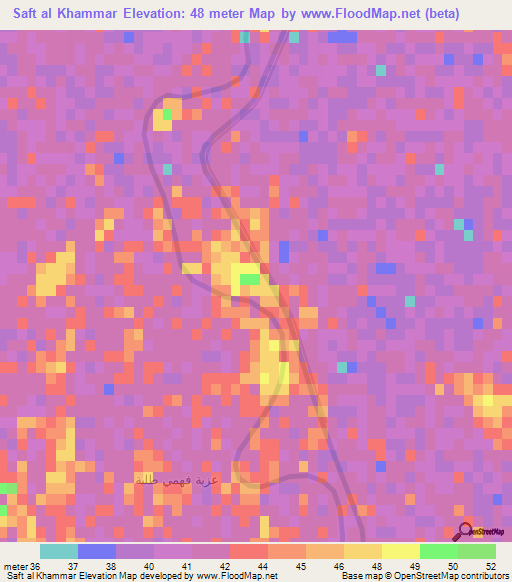 Saft al Khammar,Egypt Elevation Map