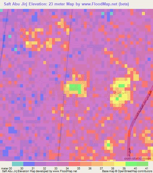 Saft Abu Jirj,Egypt Elevation Map