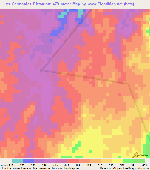 Los Carmonies,Dominican Republic Elevation Map