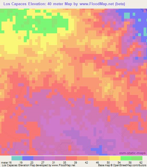 Los Capaces,Dominican Republic Elevation Map