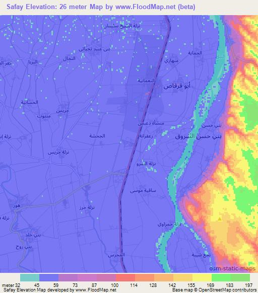 Safay,Egypt Elevation Map