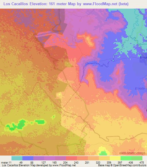 Los Cacaillos,Dominican Republic Elevation Map